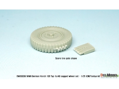 German Horch 108 Typ 1a/40 Sagged Wheel Set ( For Icm/Tamiya 1/35) - zdjęcie 13