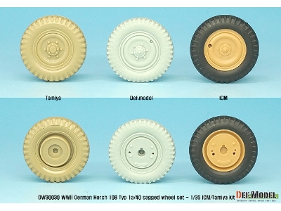 German Horch 108 Typ 1a/40 Sagged Wheel Set ( For Icm/Tamiya 1/35) - zdjęcie 14
