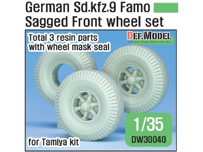 German Sd.Kfz.9 Famo Sagged Front Wheel Set ( For Tamiya 1/35) - zdjęcie 1