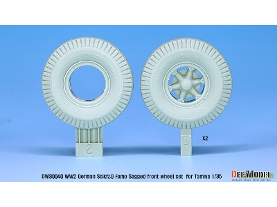 German Sd.Kfz.9 Famo Sagged Front Wheel Set ( For Tamiya 1/35) - zdjęcie 2