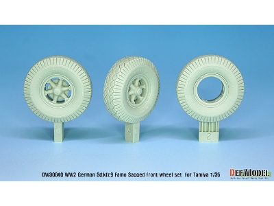 German Sd.Kfz.9 Famo Sagged Front Wheel Set ( For Tamiya 1/35) - zdjęcie 3