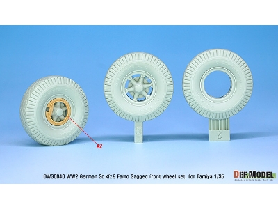 German Sd.Kfz.9 Famo Sagged Front Wheel Set ( For Tamiya 1/35) - zdjęcie 4