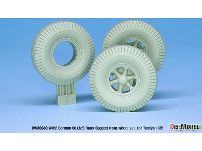 German Sd.Kfz.9 Famo Sagged Front Wheel Set ( For Tamiya 1/35) - zdjęcie 6