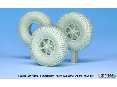 German Sd.Kfz.9 Famo Sagged Front Wheel Set ( For Tamiya 1/35) - zdjęcie 7