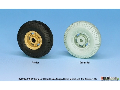 German Sd.Kfz.9 Famo Sagged Front Wheel Set ( For Tamiya 1/35) - zdjęcie 9