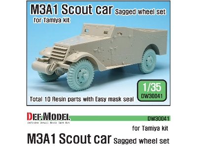 Us M3a1 Scout Car Sagged Wheel Set ( For Tamiya 1/35) - zdjęcie 1