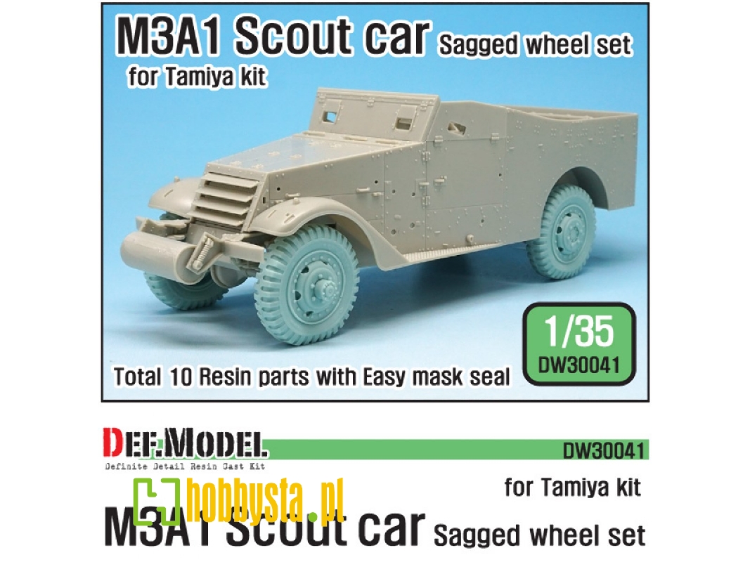 Us M3a1 Scout Car Sagged Wheel Set ( For Tamiya 1/35) - zdjęcie 1