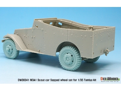Us M3a1 Scout Car Sagged Wheel Set ( For Tamiya 1/35) - zdjęcie 6