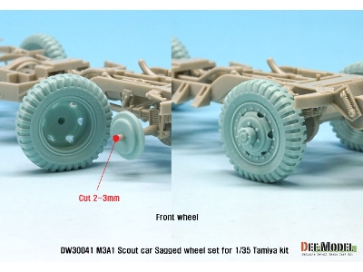Us M3a1 Scout Car Sagged Wheel Set ( For Tamiya 1/35) - zdjęcie 7
