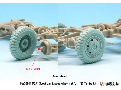 Us M3a1 Scout Car Sagged Wheel Set ( For Tamiya 1/35) - zdjęcie 8