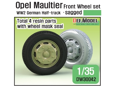 German Opel Maultier Sagged Front Wheel Set ( For Dragon/Italeri 1/35) - zdjęcie 1