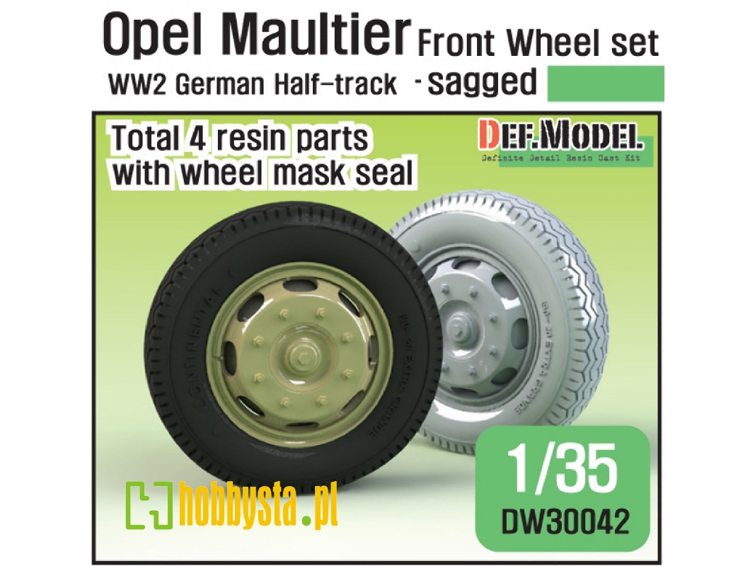 German Opel Maultier Sagged Front Wheel Set ( For Dragon/Italeri 1/35) - zdjęcie 1