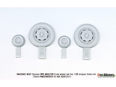 German Opel Maultier Sagged Front Wheel Set ( For Dragon/Italeri 1/35) - zdjęcie 3