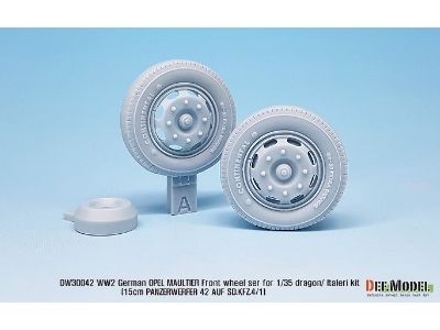 German Opel Maultier Sagged Front Wheel Set ( For Dragon/Italeri 1/35) - zdjęcie 4