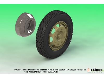 German Opel Maultier Sagged Front Wheel Set ( For Dragon/Italeri 1/35) - zdjęcie 8