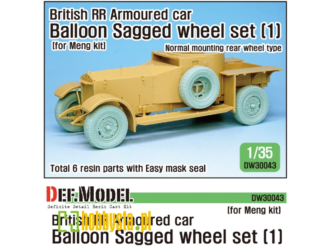 British Rr Armoured Car Balloon Sagged Wheel Set- Early ( For Meng 1/35) - zdjęcie 1