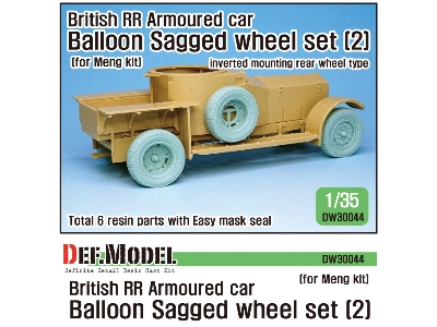 British Rr Armoured Car Balloon Sagged Wheel Set- Late ( For Meng 1/35) - zdjęcie 1