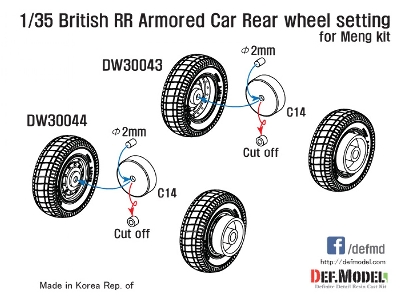 British Rr Armoured Car Balloon Sagged Wheel Set- Late ( For Meng 1/35) - zdjęcie 10