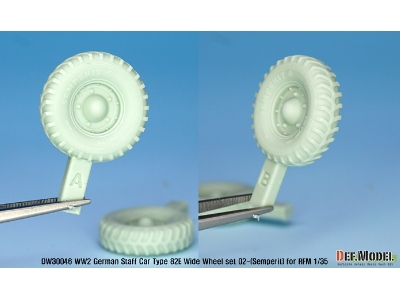 German Staff Car Type 82e Wheel Set 02-wide(Semperit) ( For Rfm 1/35) - zdjęcie 3