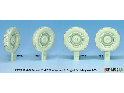 German Sd.Kfz.254 Sagged Wheel Set 01 ( For Hobbyboss 1/35) - zdjęcie 2