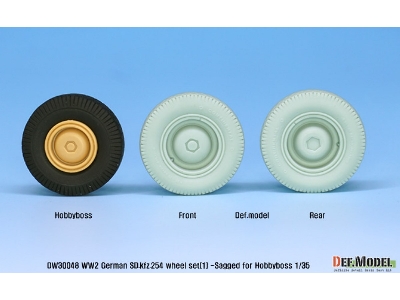 German Sd.Kfz.254 Sagged Wheel Set 01 ( For Hobbyboss 1/35) - zdjęcie 5