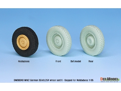 German Sd.Kfz.254 Sagged Wheel Set 01 ( For Hobbyboss 1/35) - zdjęcie 6