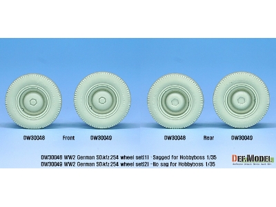 German Sd.Kfz.254 Sagged Wheel Set 01 ( For Hobbyboss 1/35) - zdjęcie 8