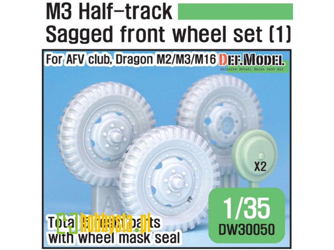 U.S M2/M3/M16 Halftrack Front Sagged Wheel Set (1)( For Afv Club, Dragon 1/35) - zdjęcie 1