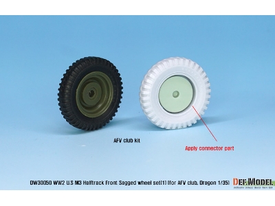 U.S M2/M3/M16 Halftrack Front Sagged Wheel Set (1)( For Afv Club, Dragon 1/35) - zdjęcie 5