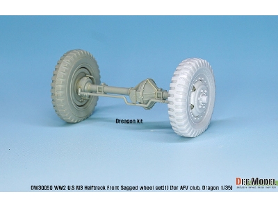 U.S M2/M3/M16 Halftrack Front Sagged Wheel Set (1)( For Afv Club, Dragon 1/35) - zdjęcie 6