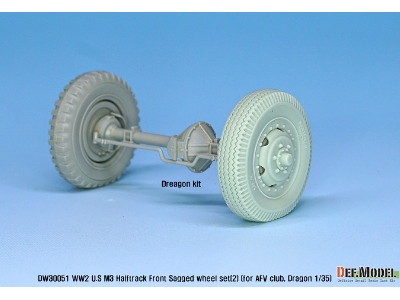 U.S M2/M3/M16 Halftrack Front Sagged Wheel Set (2)( For Afv Club, Dragon 1/35) - zdjęcie 5