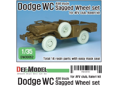 Ww2 U.S Dodge Wc 4x4 Sagged Wheel Set (For Afv Club, Italeri 1/35) - zdjęcie 1
