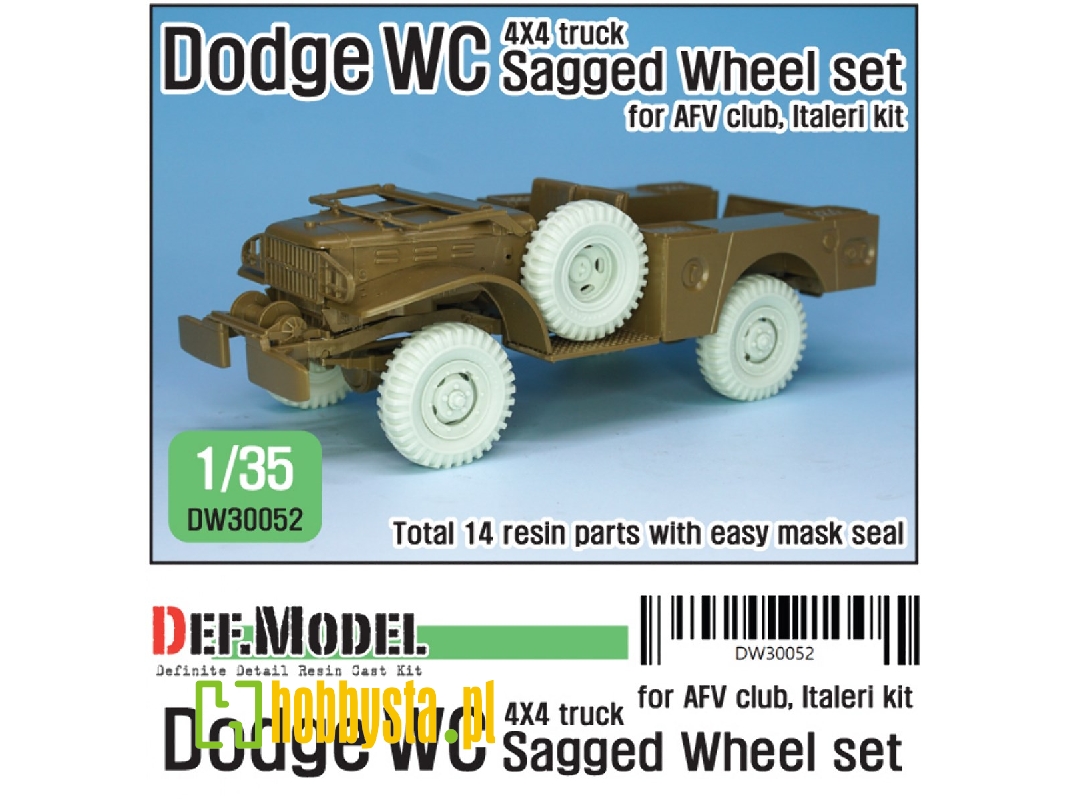 Ww2 U.S Dodge Wc 4x4 Sagged Wheel Set (For Afv Club, Italeri 1/35) - zdjęcie 1 Ww2 U.S Dodge Wc 4x4 Sagged Wheel Set (For Afv Club, Italeri 1/35) - zdjęcie 1
