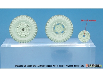 Ww2 U.S Dodge Wc 4x4 Sagged Wheel Set (For Afv Club, Italeri 1/35) - zdjęcie 3