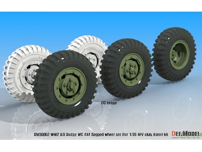 Ww2 U.S Dodge Wc 4x4 Sagged Wheel Set (For Afv Club, Italeri 1/35) - zdjęcie 12