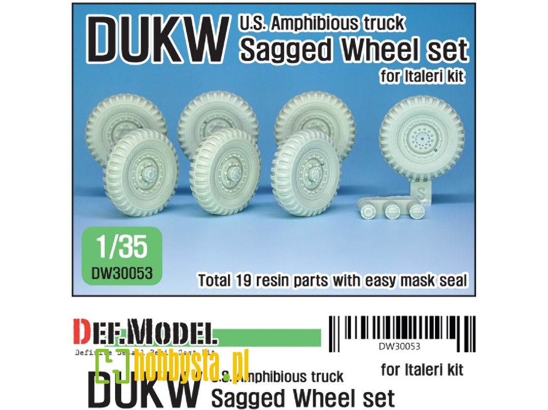 Ww2 U.S Dukw Amphibious Truck Sagged Wheel Set (For Italeri 1/35) - zdjęcie 1