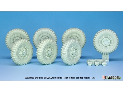 Ww2 U.S Dukw Amphibious Truck Sagged Wheel Set (For Italeri 1/35) - zdjęcie 3