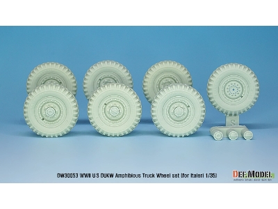 Ww2 U.S Dukw Amphibious Truck Sagged Wheel Set (For Italeri 1/35) - zdjęcie 4