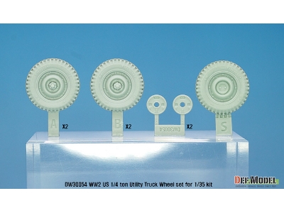 Ww2 U.S Willys Mb Sagged Wheel Set(2) (For Tamiya, Takom, Dragon, Meng 1/35) - zdjęcie 2