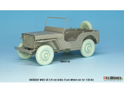 Ww2 U.S Willys Mb Sagged Wheel Set(2) (For Tamiya, Takom, Dragon, Meng 1/35) - zdjęcie 4