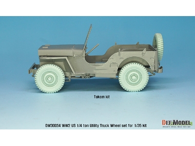 Ww2 U.S Willys Mb Sagged Wheel Set(2) (For Tamiya, Takom, Dragon, Meng 1/35) - zdjęcie 5