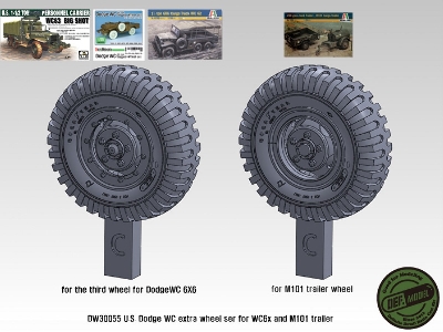 Ww2 U.S Trailer And Dodge Wc Extra Sagged Wheel Set (For Wc6x6, M101 Trailer) - zdjęcie 12