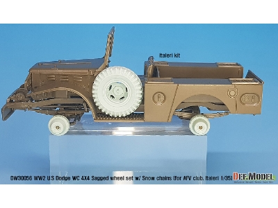 Ww2 U.S Dodge Wc 4x4 Snow Chained Sagged Wheel Set (For Afv Club, Italeri 1/35) - zdjęcie 3