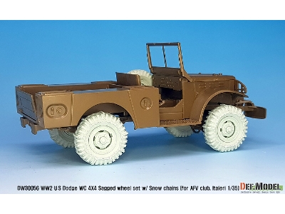 Ww2 U.S Dodge Wc 4x4 Snow Chained Sagged Wheel Set (For Afv Club, Italeri 1/35) - zdjęcie 10