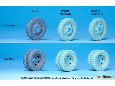 U.S. G7107(G506) Cargo Truck Early Type Wheel Set - zdjęcie 7