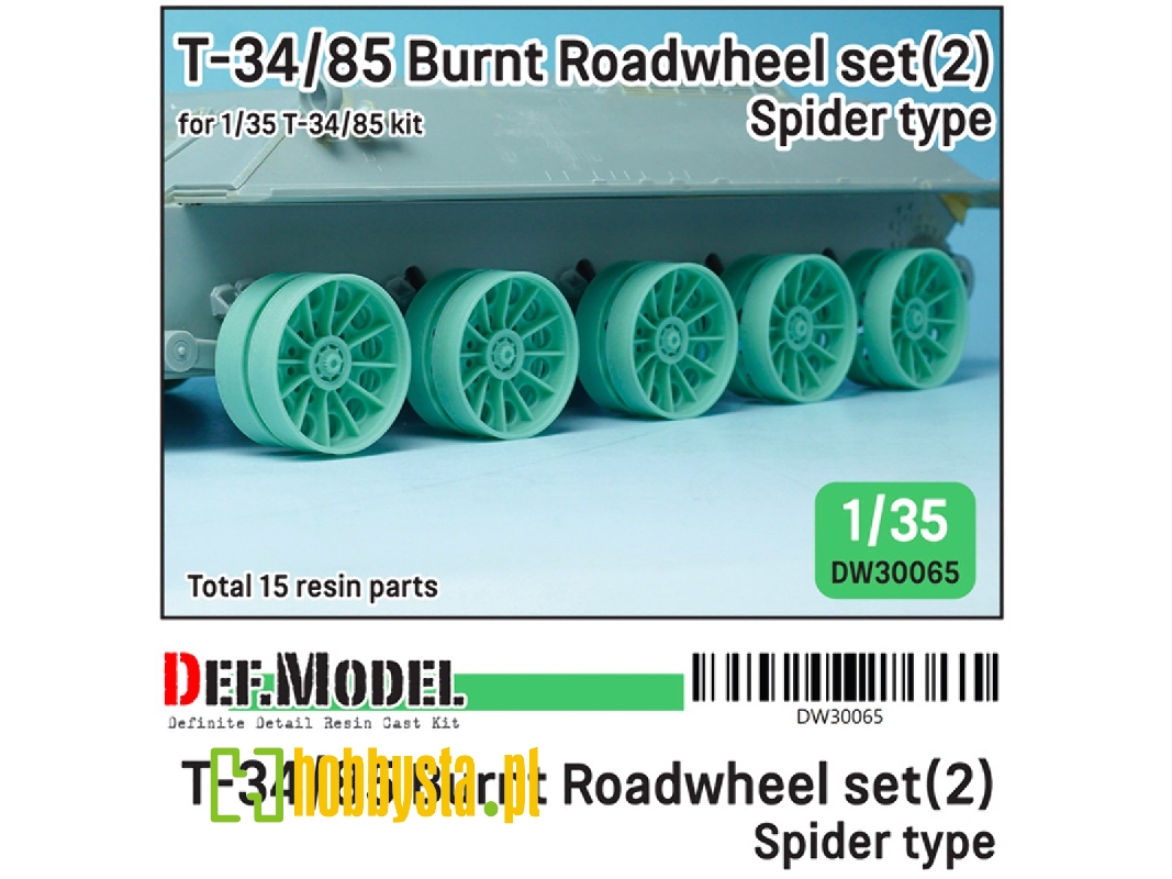 T-34/85 Burnt Spider Type Roadwheel Set - zdjęcie 1 T-34/85 Burnt Spider Type Roadwheel Set - zdjęcie 1