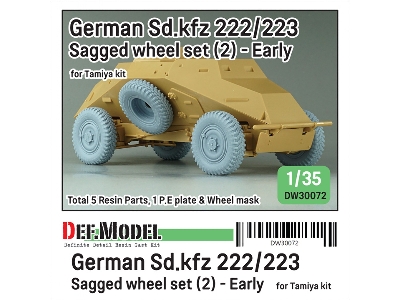 German Sd.Kfz 222/223 - Sagged Wheel Set (2) Early (For Tamiya) - zdjęcie 1