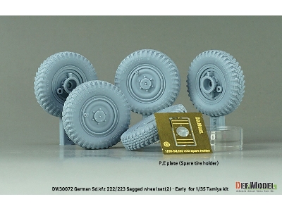 German Sd.Kfz 222/223 - Sagged Wheel Set (2) Early (For Tamiya) - zdjęcie 2