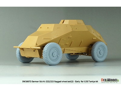 German Sd.Kfz 222/223 - Sagged Wheel Set (2) Early (For Tamiya) - zdjęcie 5