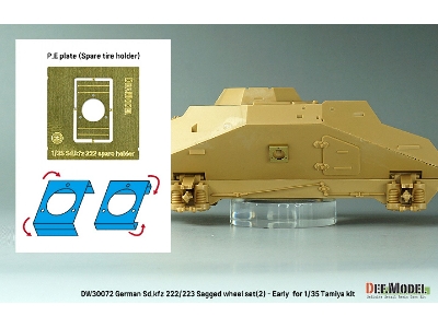 German Sd.Kfz 222/223 - Sagged Wheel Set (2) Early (For Tamiya) - zdjęcie 12